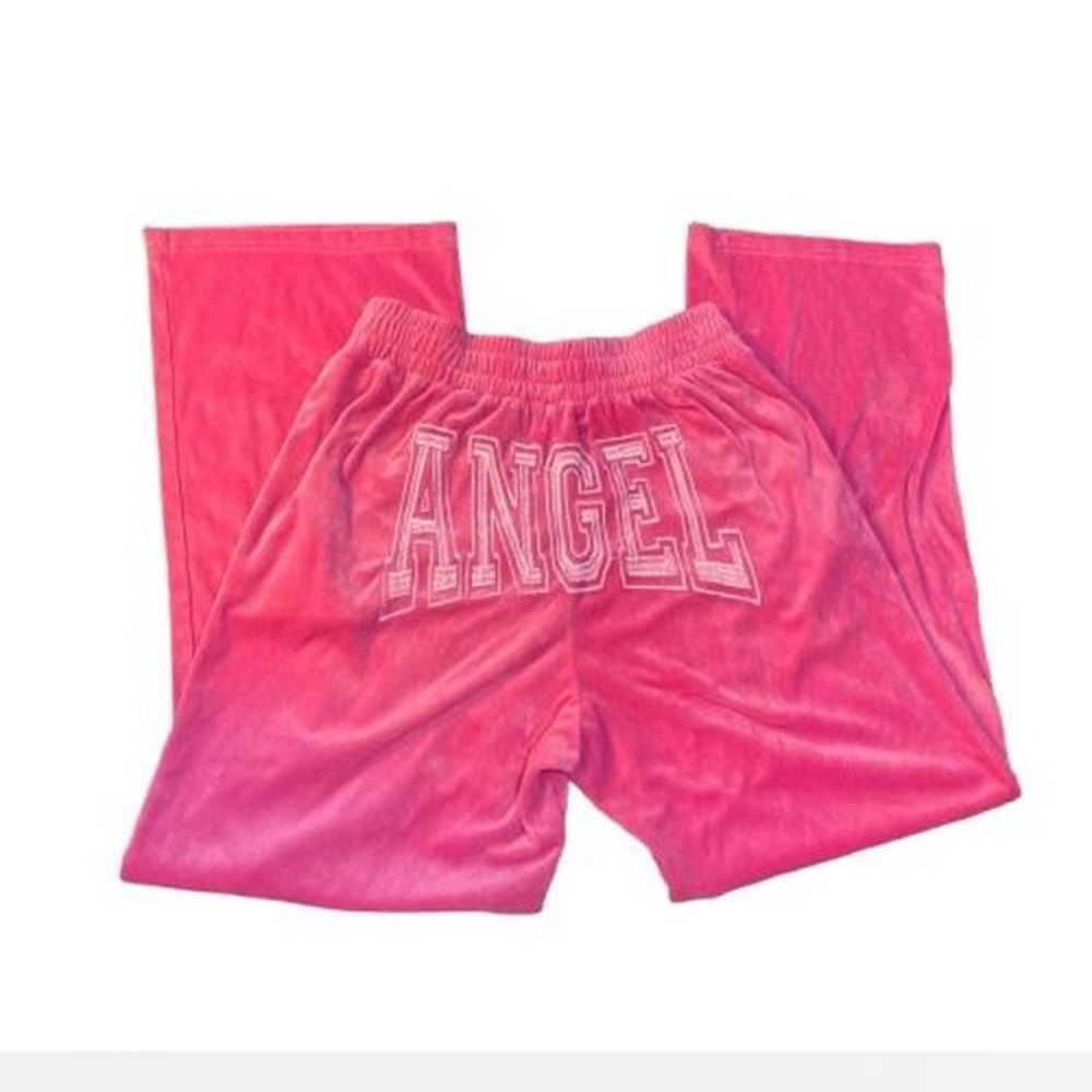 Pink Velvet Angel Pants #velvetpants #y2k